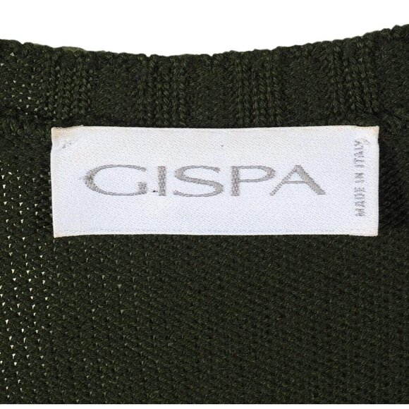 GISPA Dress Womens Size M Sweater Italy Merino Wool Blend  Green Sleeveless - Picture 8 of 10
